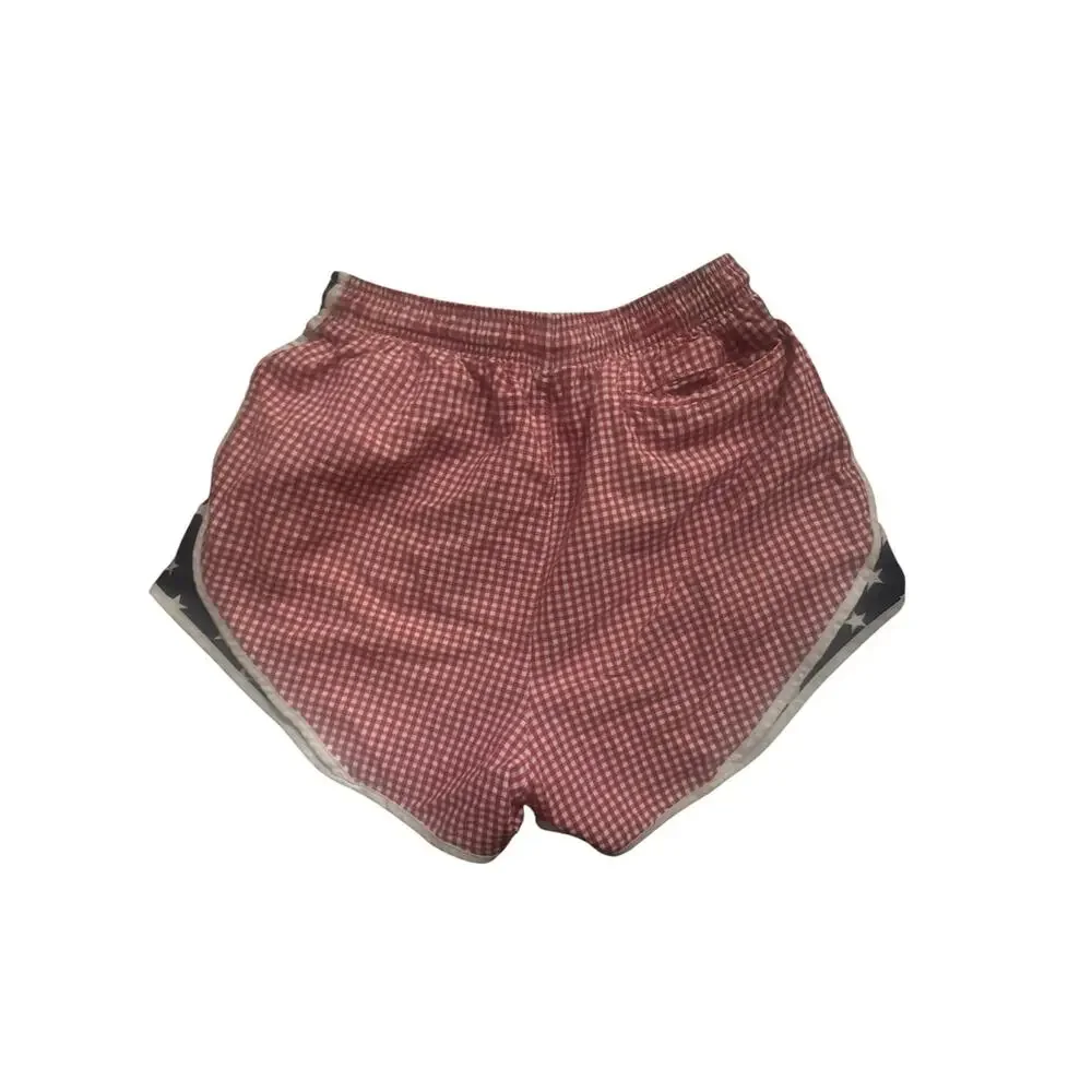 Y2K Shorties by Lauren James Americana Gingham Running Shorts USA Stars Size S